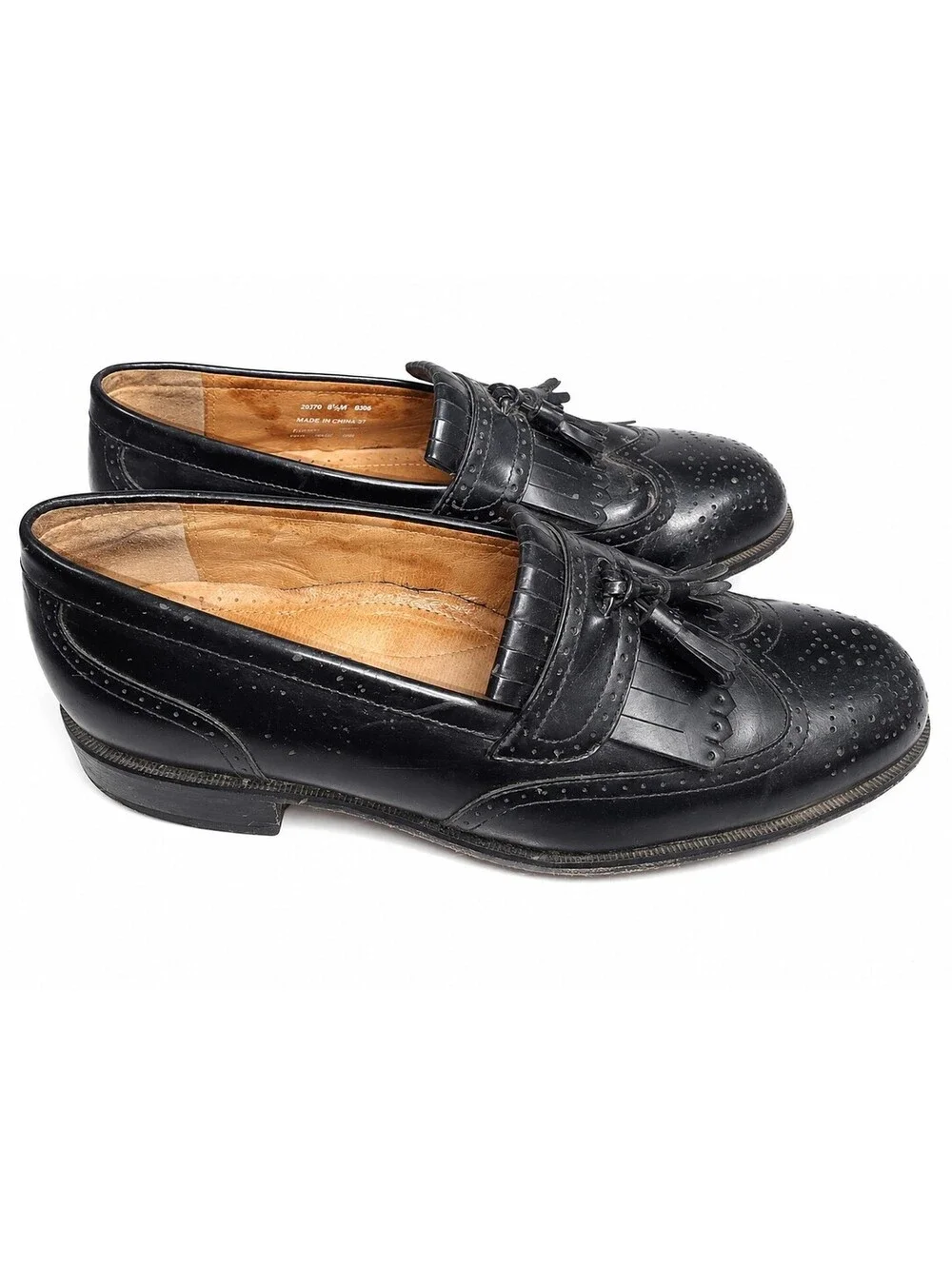 Bostonian Florentine Black Leather Tassel Loafer Men's Dress Shoes 8.5 M